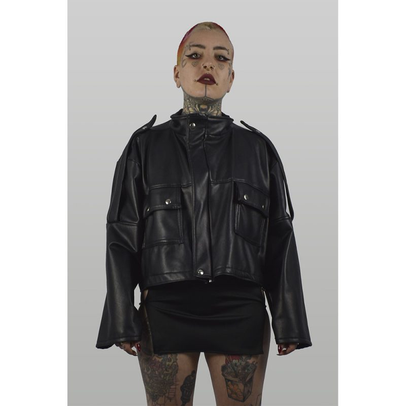 oversize jacket leather